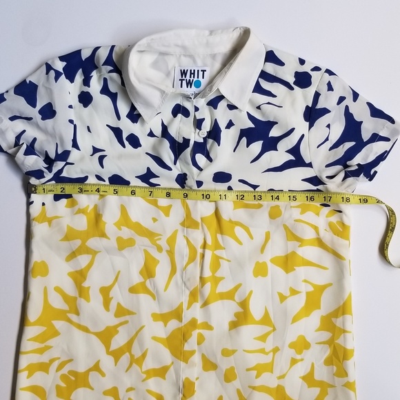 Whit Two Abstract Print Button Down Tunic Dress - Picture 5 of 7